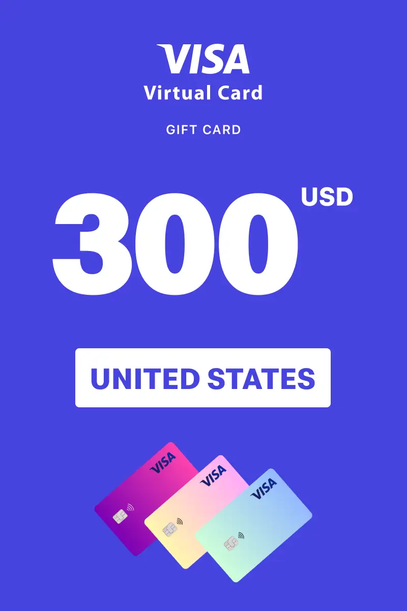 Virtual Visa 300 USD Gift Card (United States) - Digital Key afbeelding 1