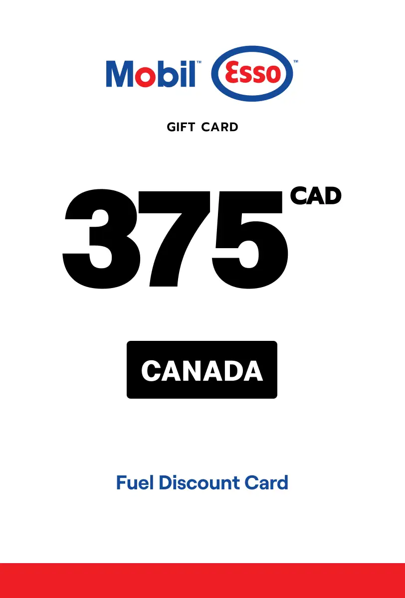 Esso and Mobil Fuel Discount Card 375 CAD Gift Card (Canada) - Digital Key
