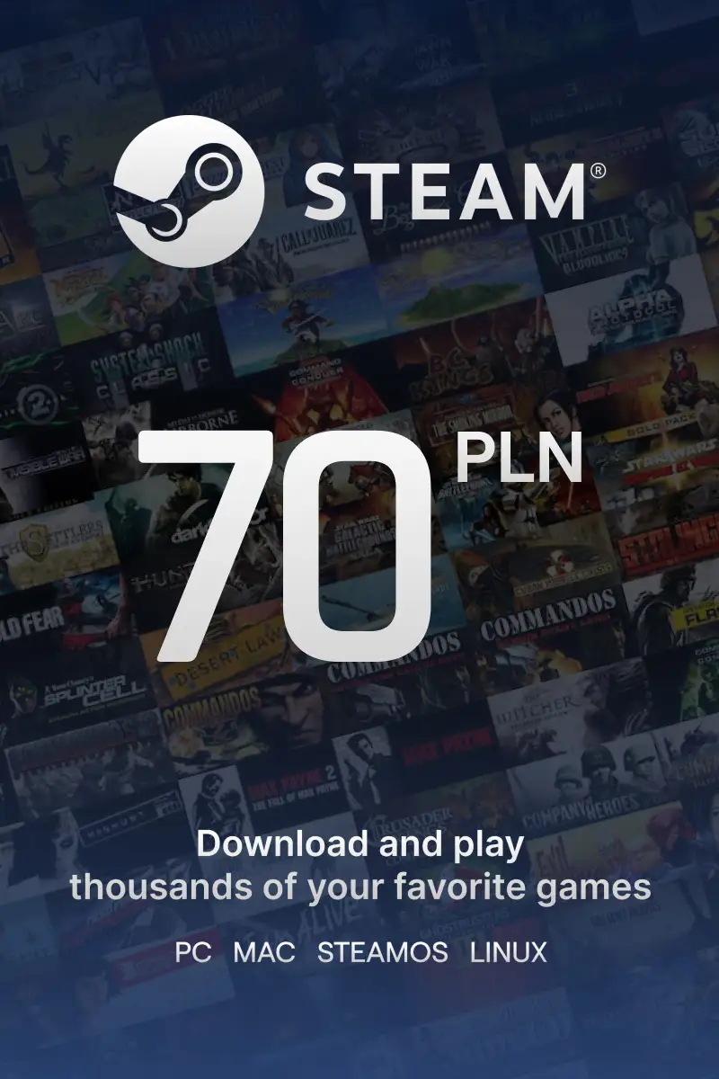 

Steam Wallet zł70 PLN Gift Card (PL) - Digital Code