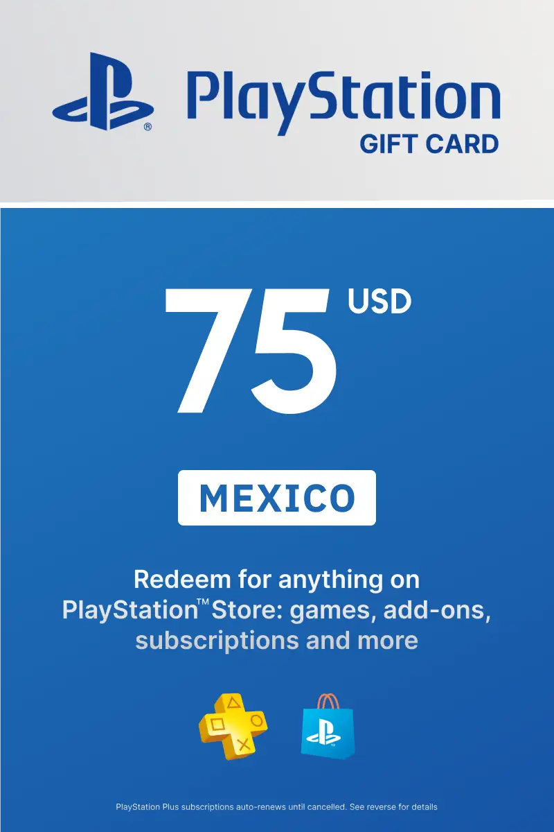 PlayStation Store 75 USD Gift Card (Mexico) - Digital Key