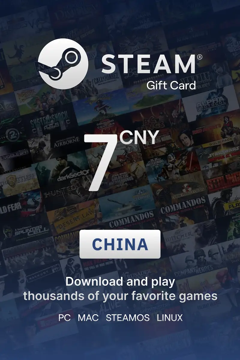 Steam Wallet 7 CNY Gift Card (China) - Digital Key afbeelding 1