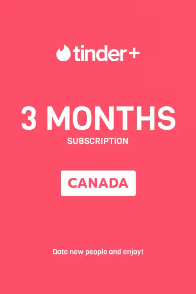 Tinder Plus - 3 Months Subscription (Canada) - Digital Key