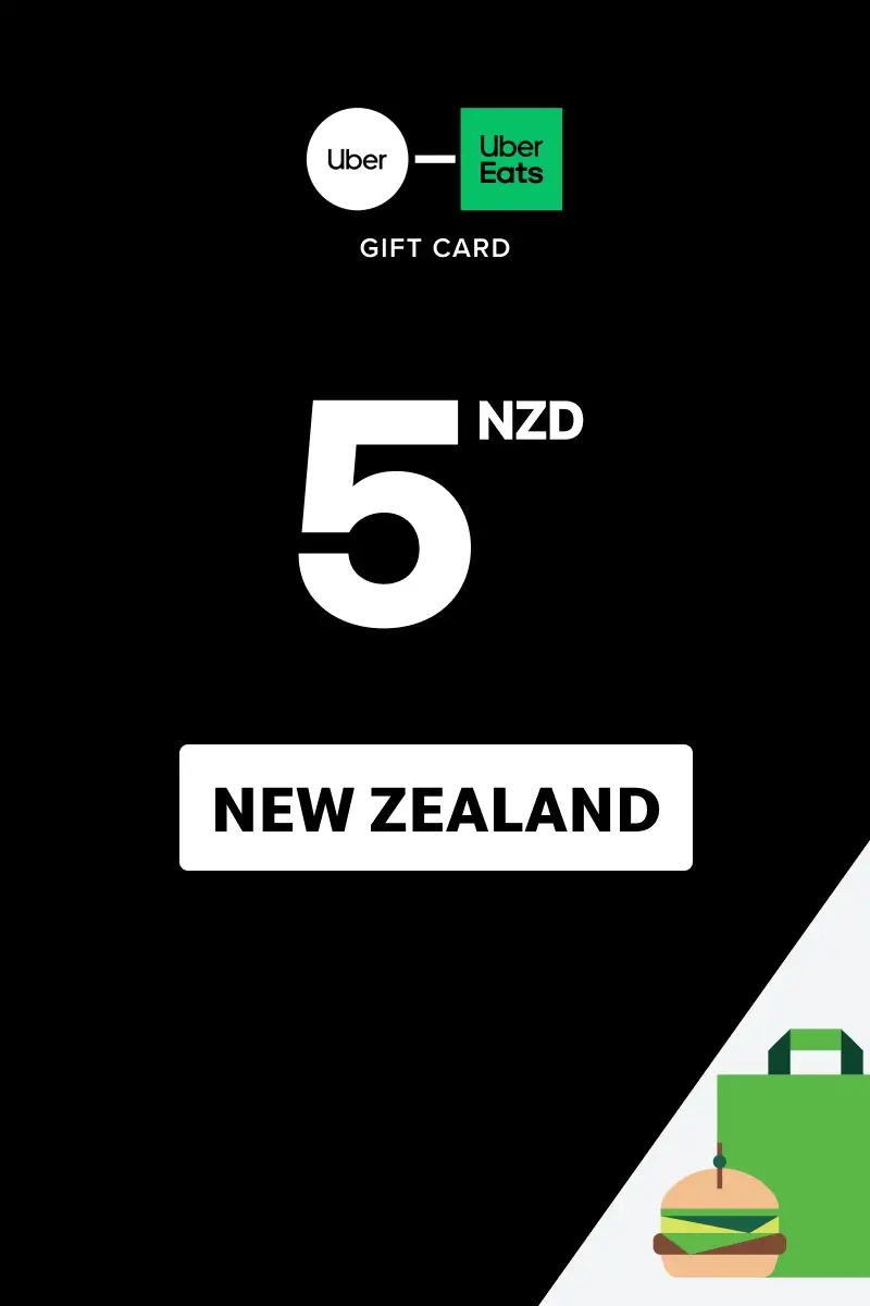 Uber Rides and Uber Eats 5 NZD Gift Card (New Zealand) - Digital Key