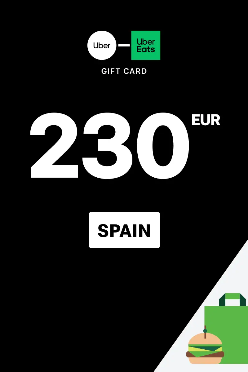 Uber Rides and Uber Eats 230 EUR Gift Card (Spain) - Digital Key