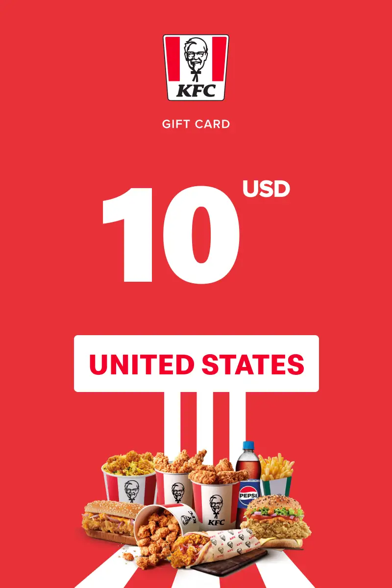 KFC 10 USD Gift Card (United States) - Digital Key