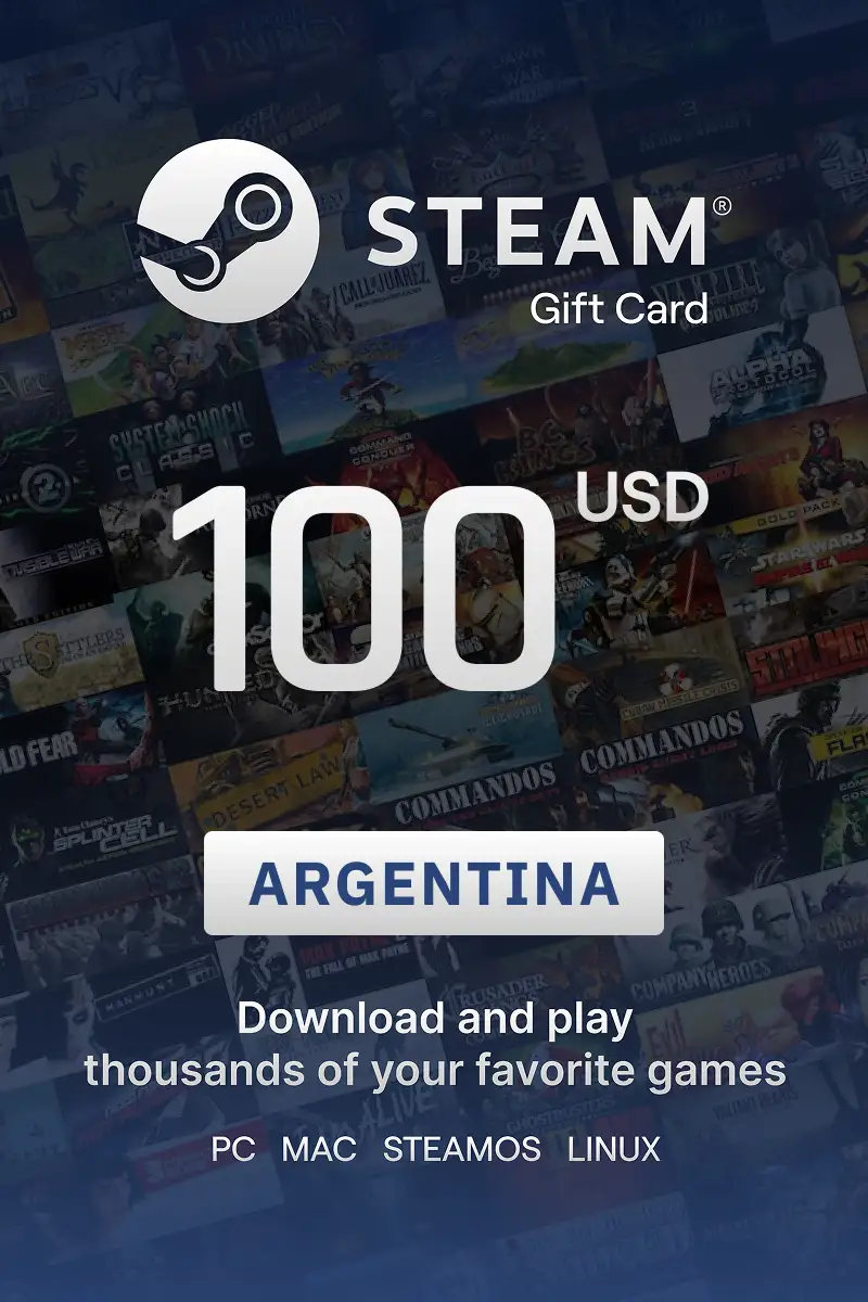 Steam Wallet 100 USD Gift Card (Argentina) - Digital Key