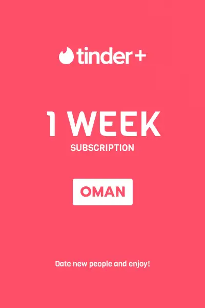 Tinder Plus - 1 Week Subscription (Oman) - Digital Key