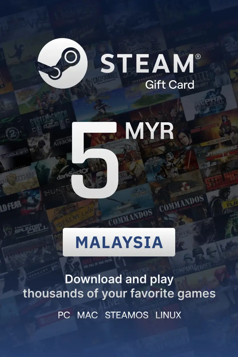 Steam Wallet 5 MYR Gift Card (Malaysia) - Digital Key