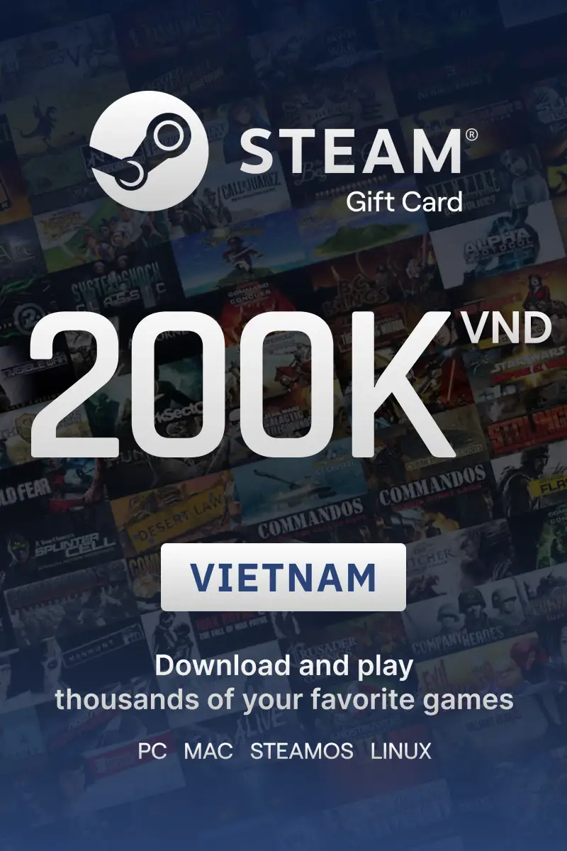 Steam Wallet 200000 VND Gift Card (Vietnam) - Digital Key