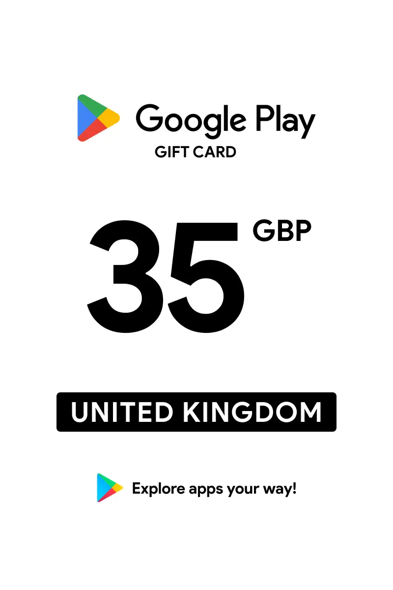 Google Play 35 GBP Gift Card (United Kingdom) - Digital Key