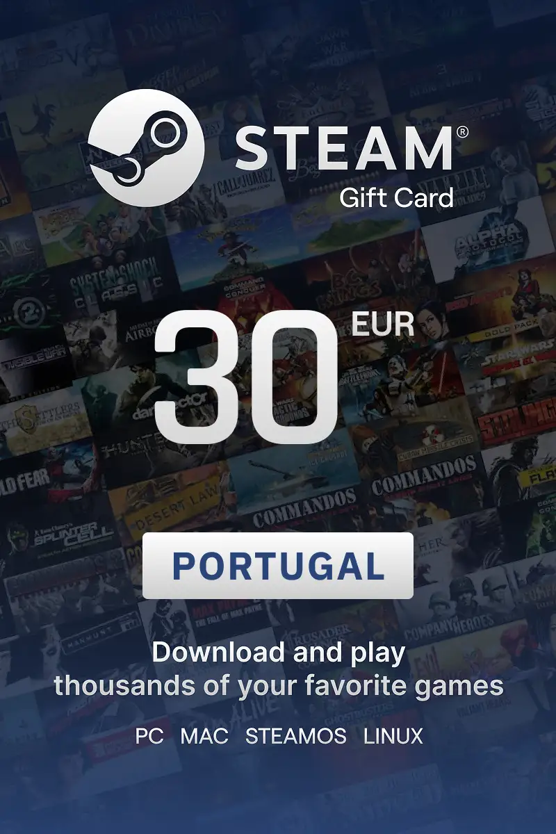 Steam Wallet 30 EUR Gift Card (Portugal) - Digital Key