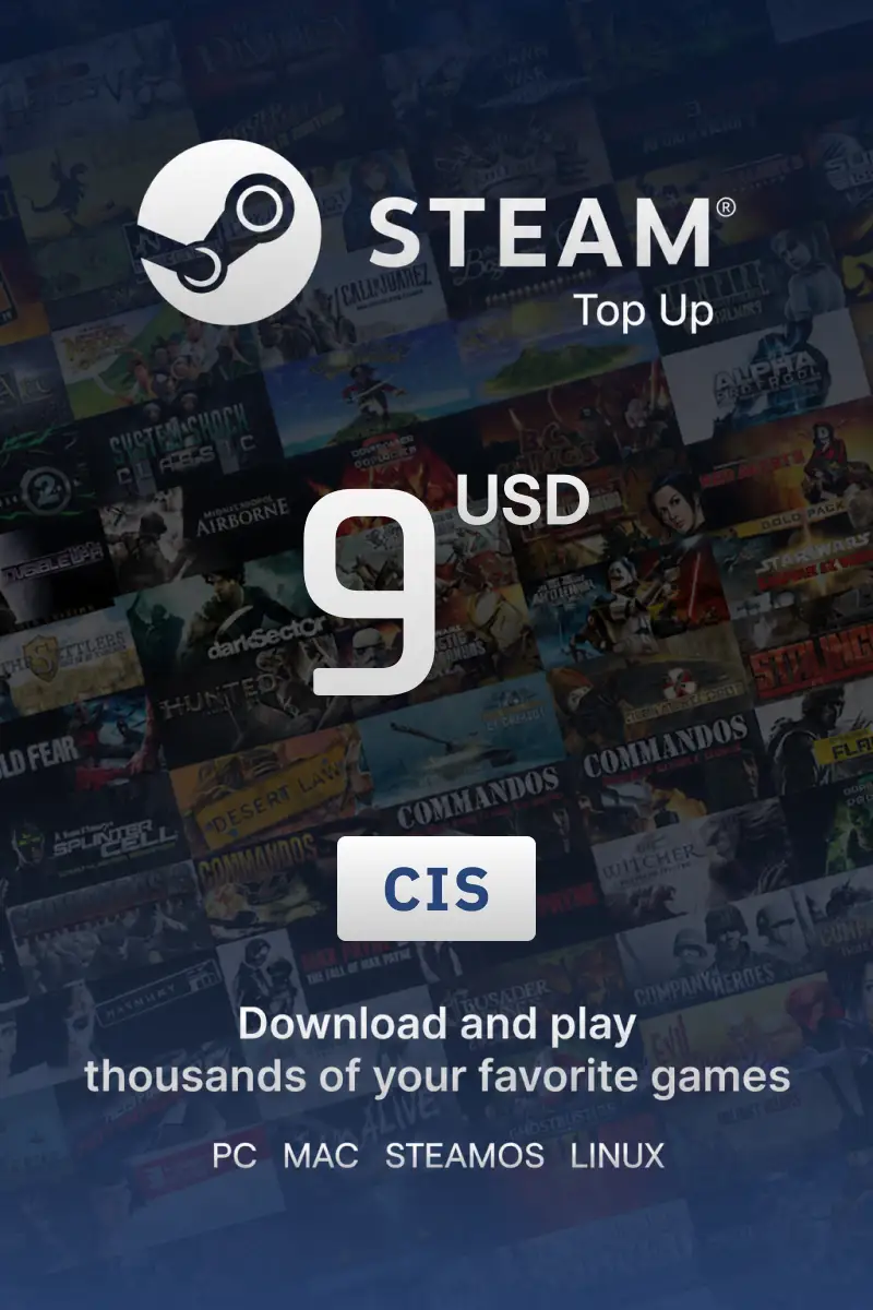 Steam Top Up 9 USD (CIS) - Directopup - Digital Key