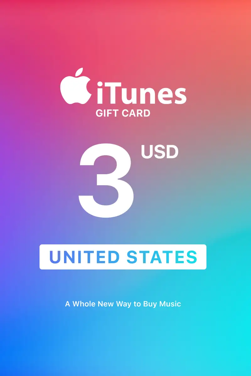 Apple iTunes 3 USD Gift Card (United States) - Digital Key