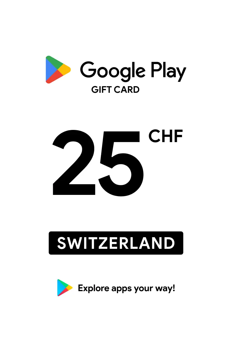 Google Play 25 CHF Gift Card (Switzerland) - Digital Key