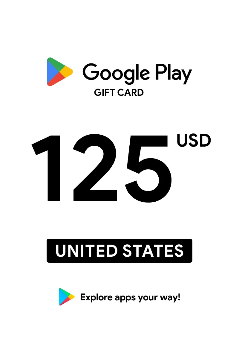 Google Play 125 USD Gift Card (United States) - Digital Key