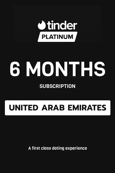 Tinder Platinum 6 Months Subscription (United Arab Emirates) - Digital Key