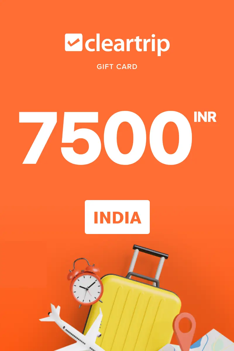 Cleartrip Flights and Hotels 7500 INR Gift Card (India) - Digital Key