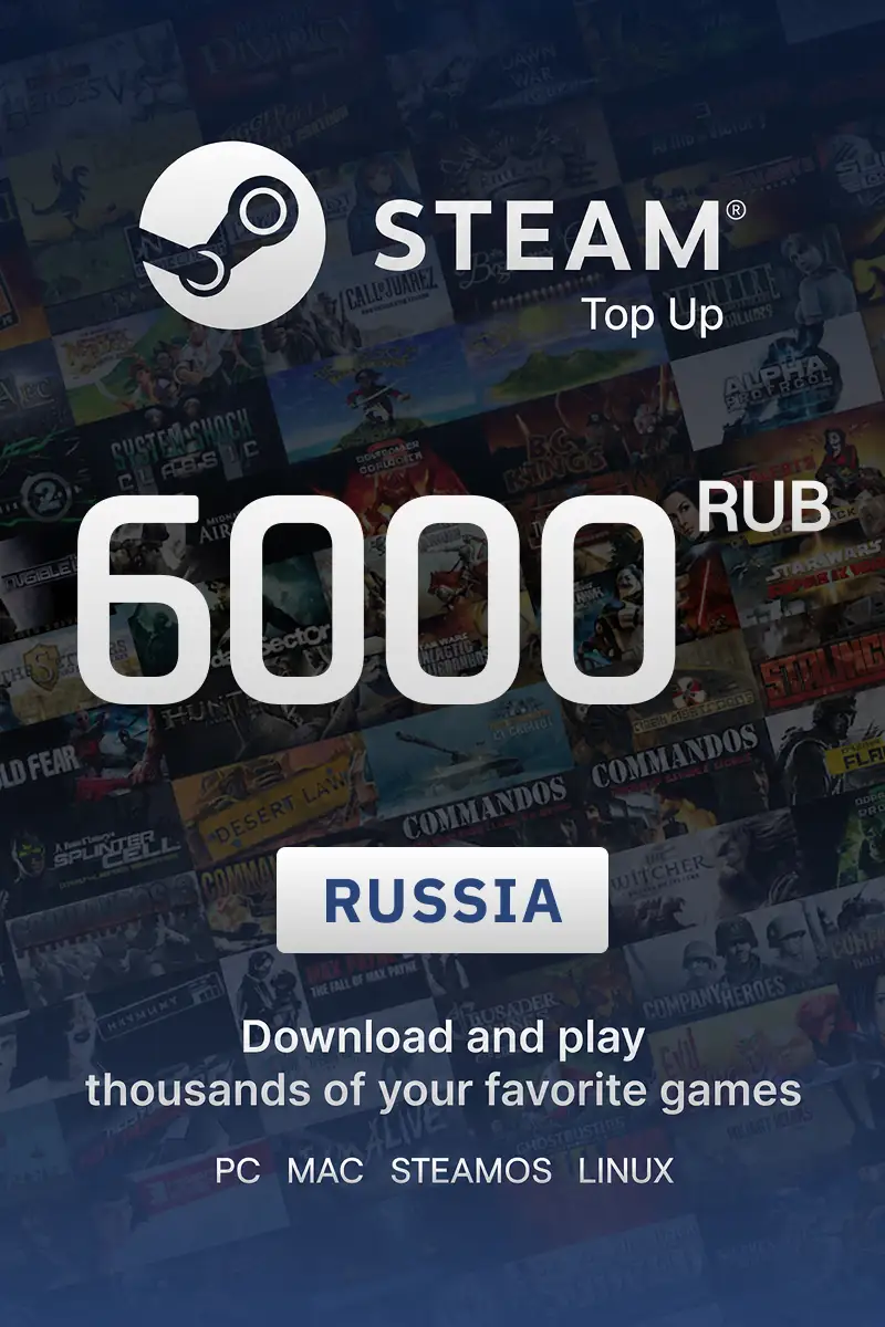 Steam Top Up 6000 RUB (Russia) - Directopup - Digital Key