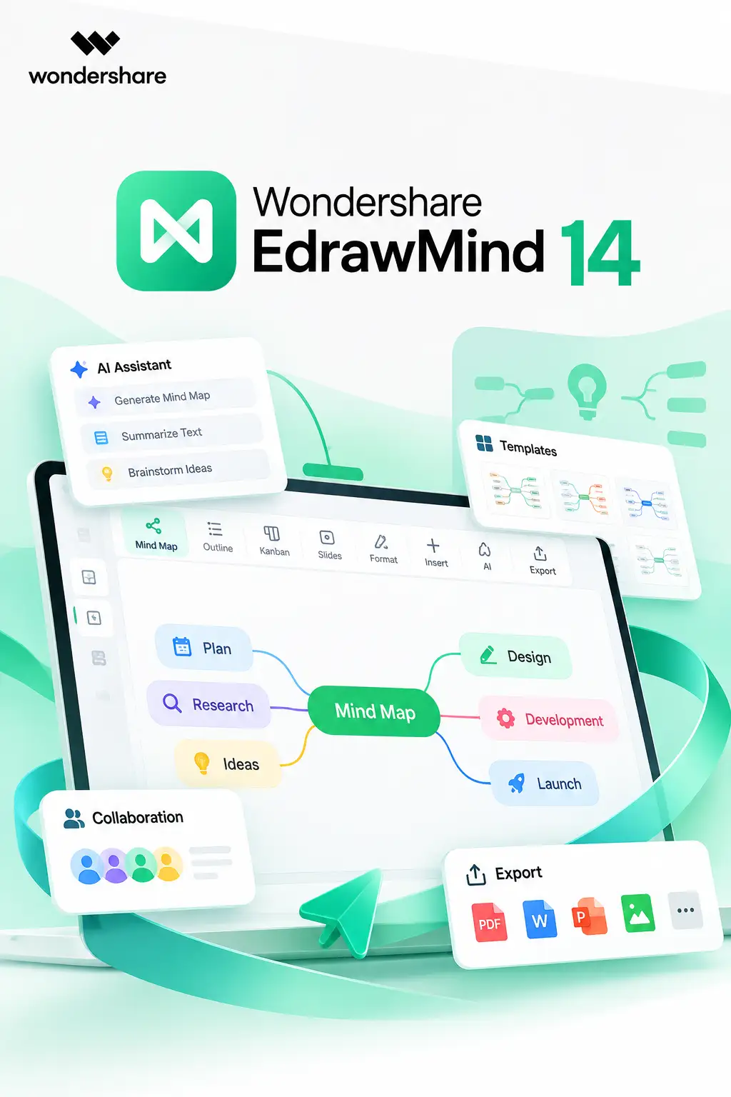 Wondershare EdrawMind 14 (Global) (PC) 1 Device Lifetime - Digital Key