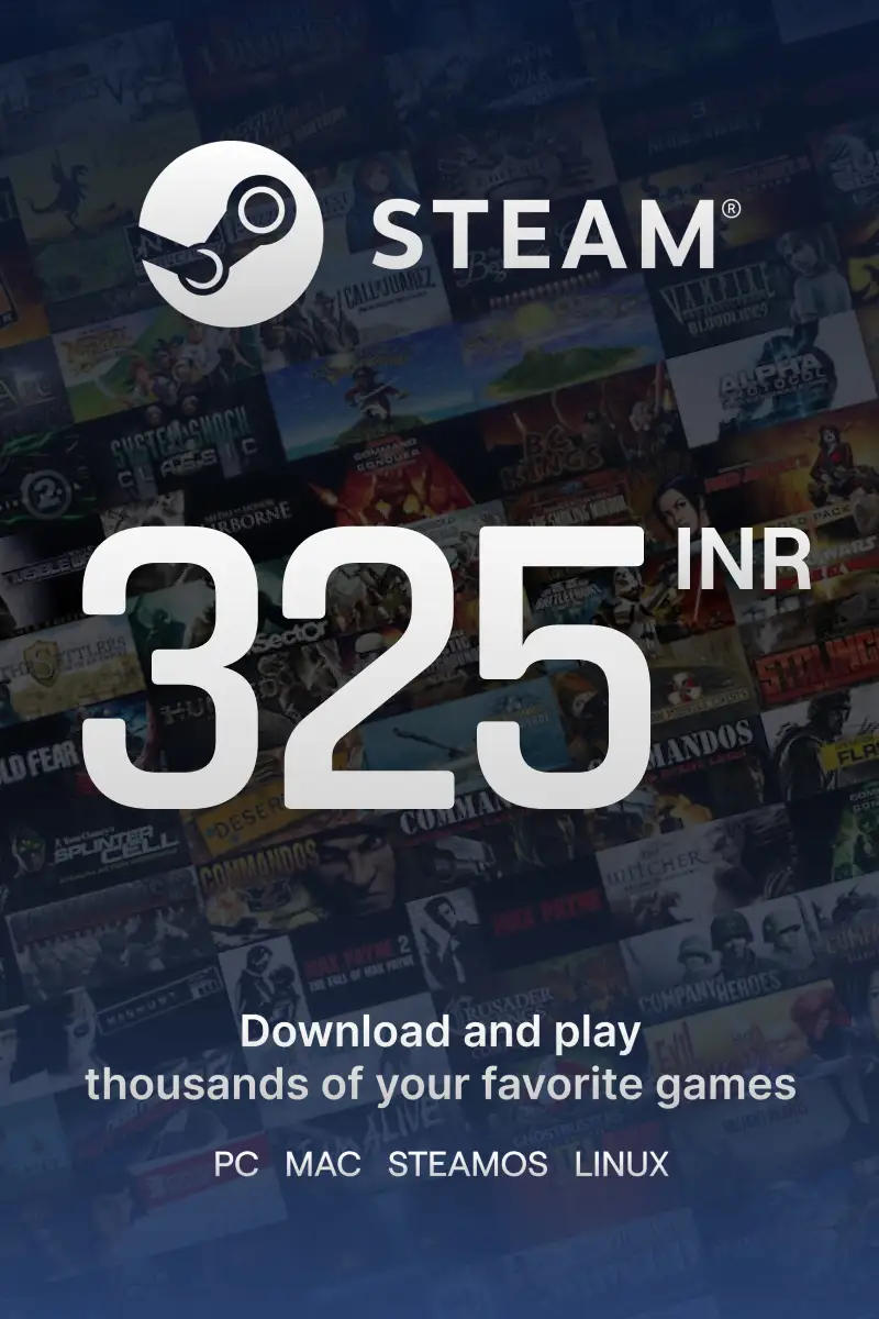 

Steam Wallet ₹325 INR Gift Card (IN) - Digital Code