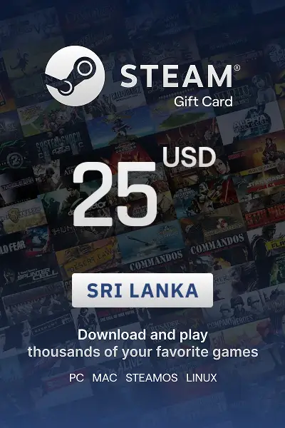 Steam Wallet 25 USD Gift card (Sri Lanka) - Digital Key