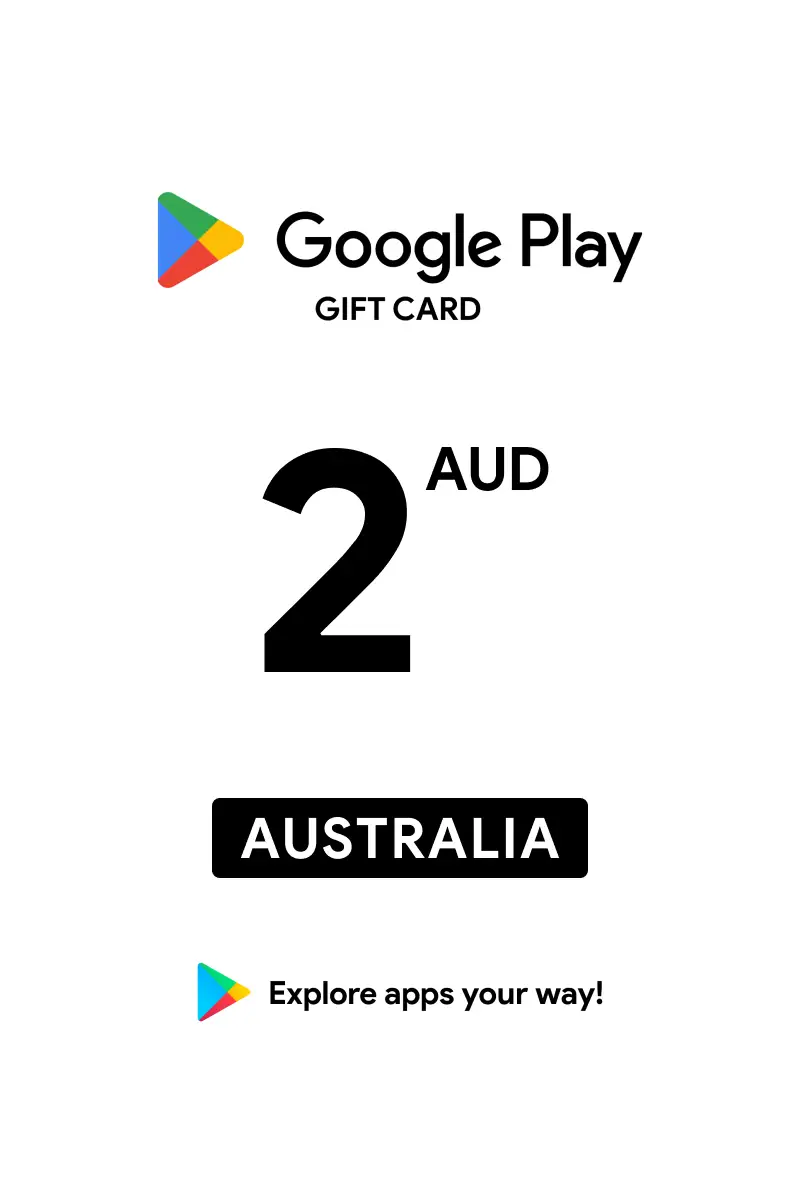 Google Play 2 AUD Gift Card (Australia) - Digital Key