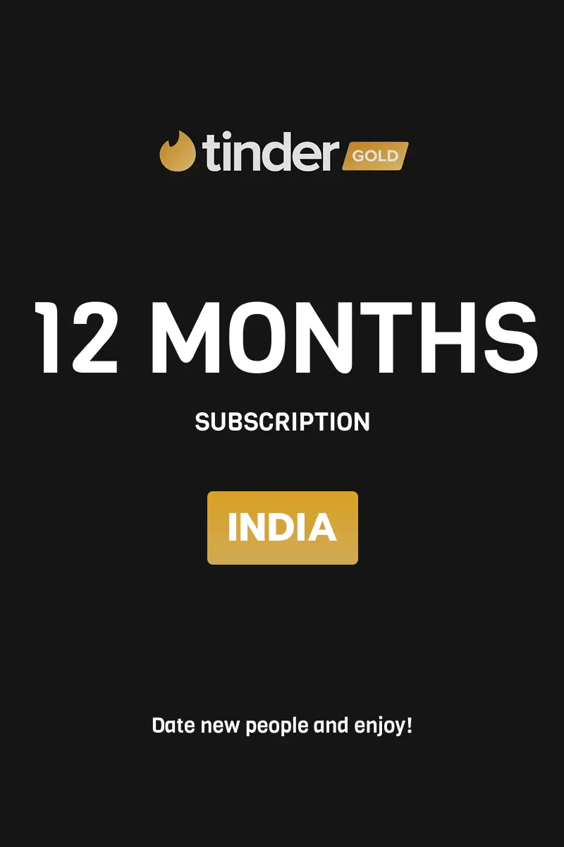 Tinder Gold 12 Months Subscription (India) - Digital Key