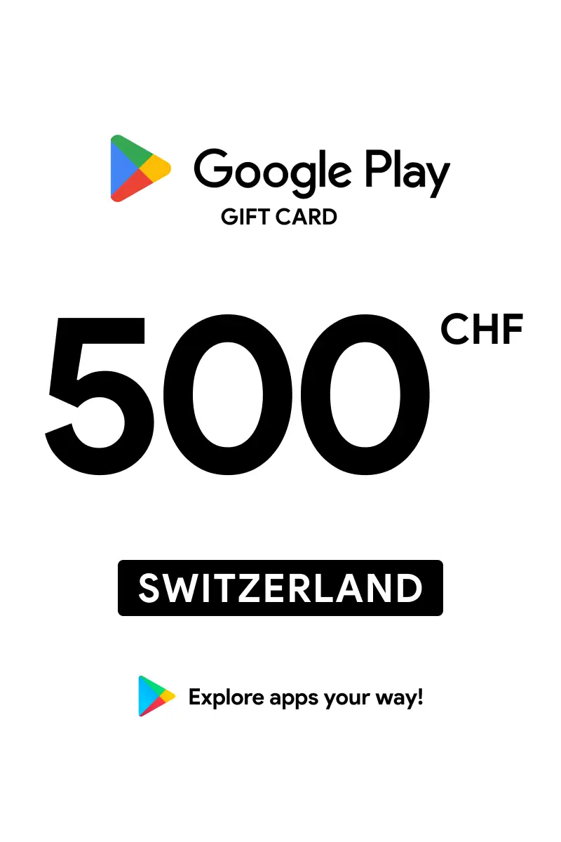 Google Play 500 CHF Gift Card (Switzerland) - Digital Key