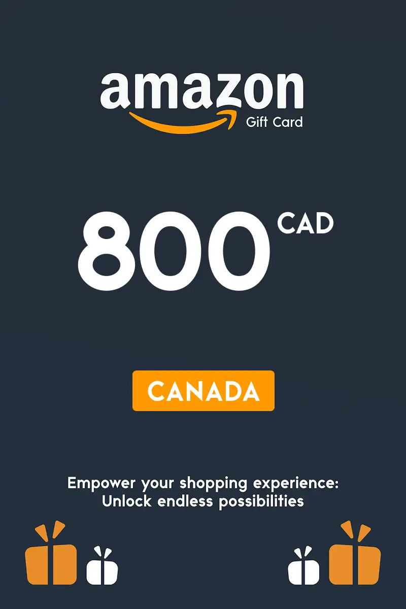 Amazon 800 CAD Gift Card (Canada) - Digital Key