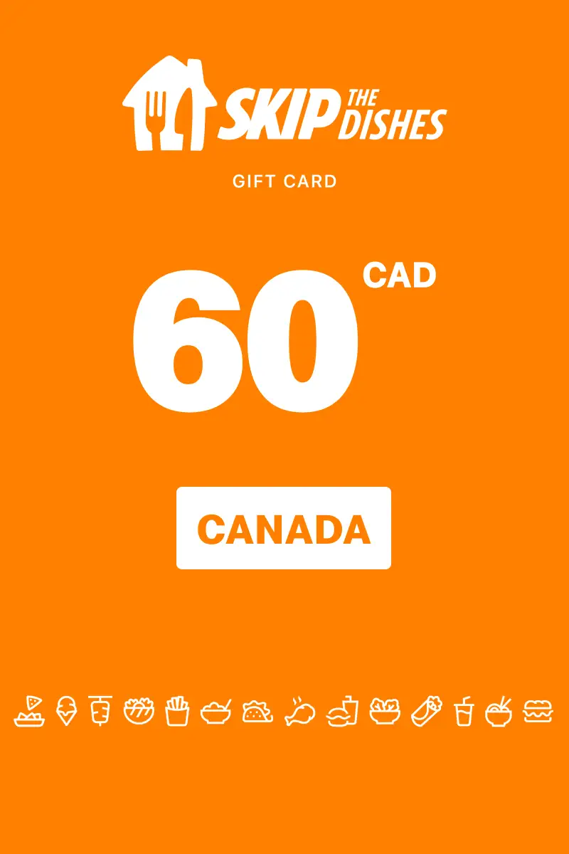 SkipTheDishes 60 CAD Gift Card (Canada) - Digital Key
