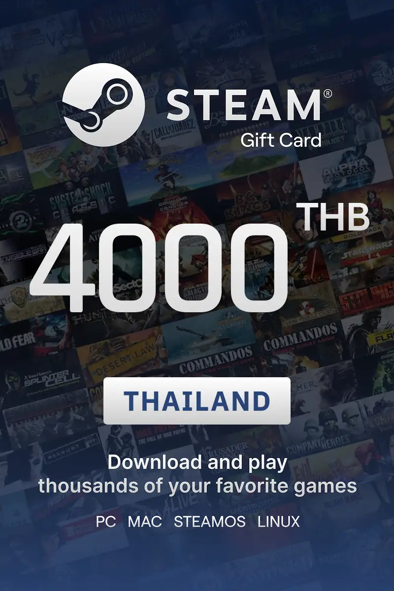 Steam Wallet 4000 THB Gift Card (Thailand) - Digital Key