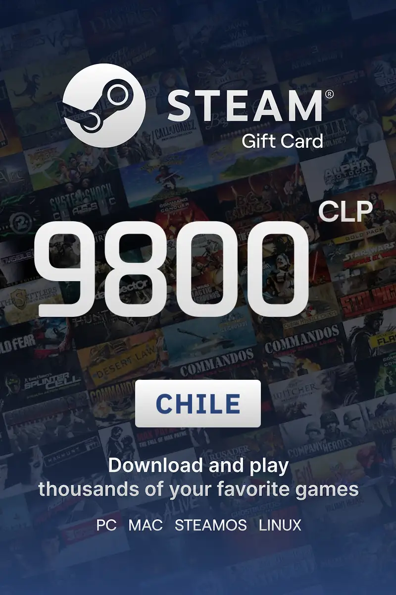 Steam Wallet 9800 CLP Gift Card (Chile) - Digital Key