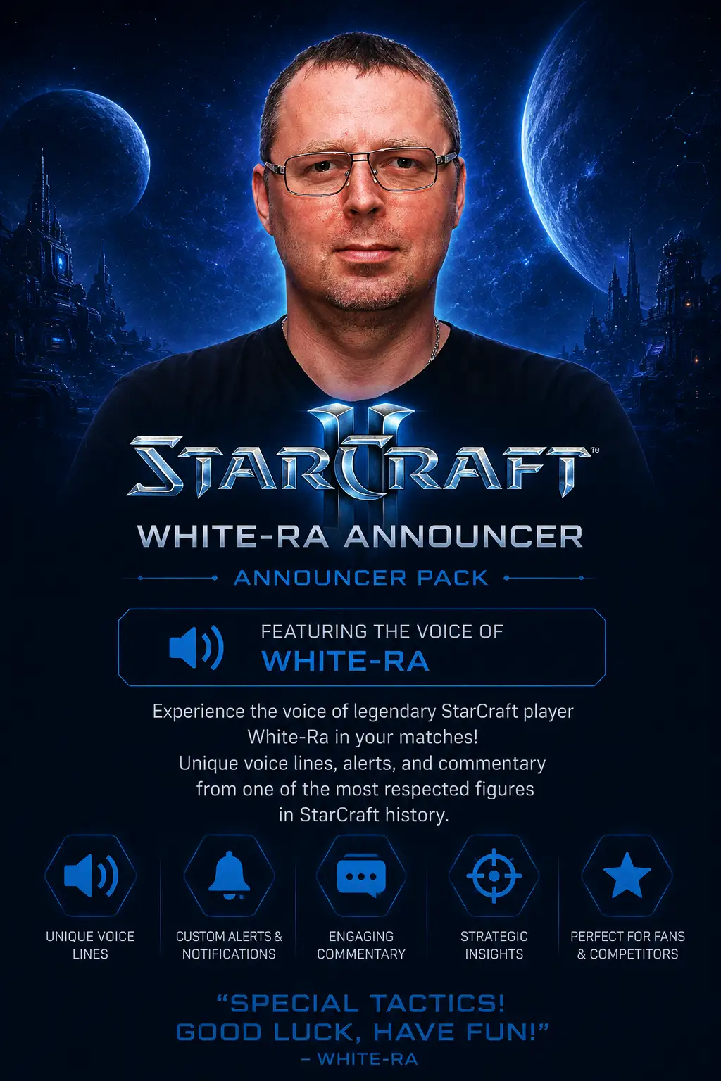 StarCraft II - Announcer White-Ra DLC (Global) (PC / Mac) - Battle.net Gift