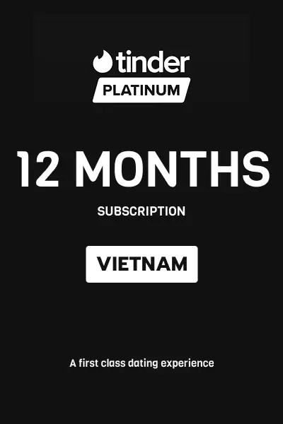 Tinder Platinum 12 Months Subscription (Vietnam) - Digital Key