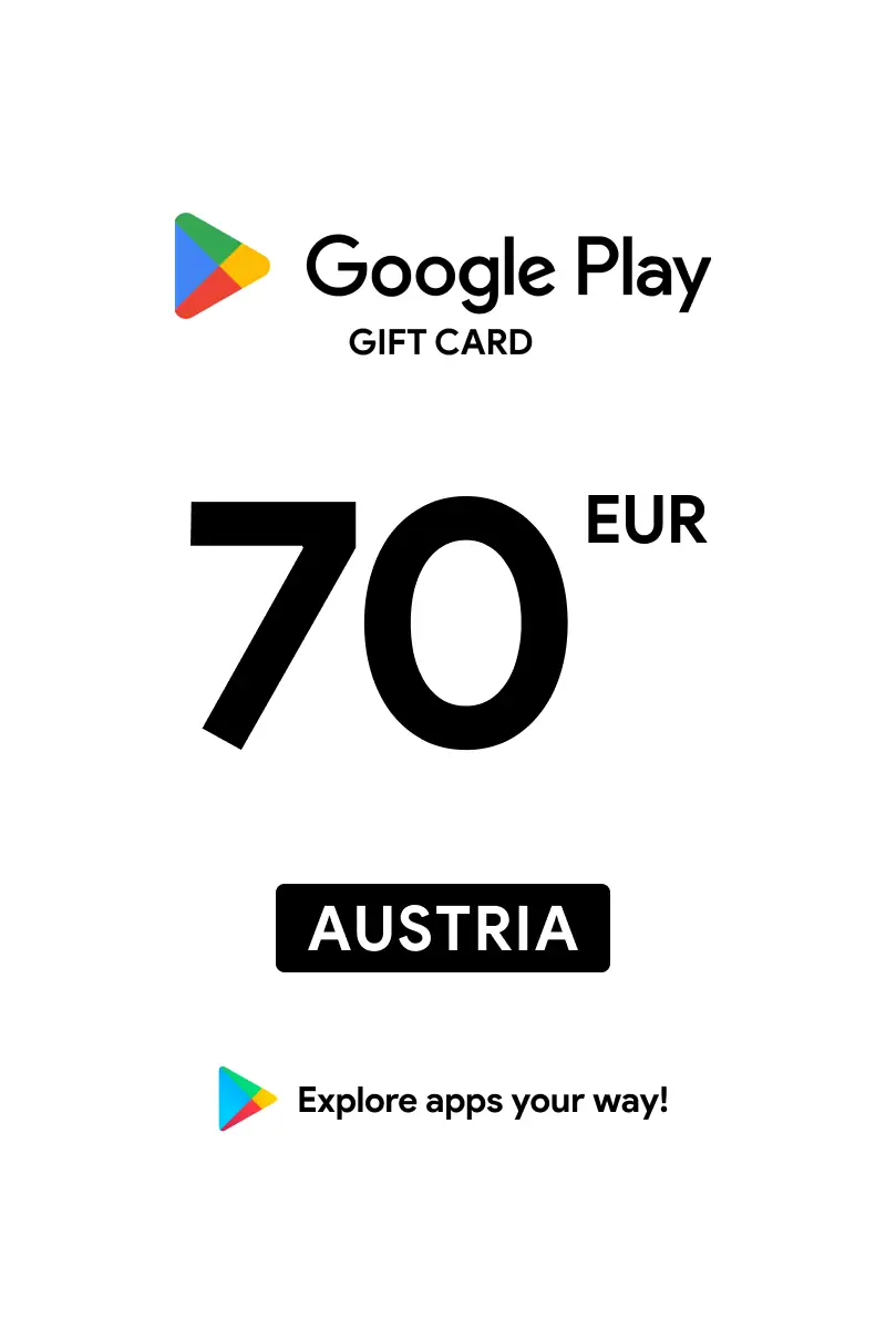 Google Play 70 EUR Gift Card (Austria) - Digital Key
