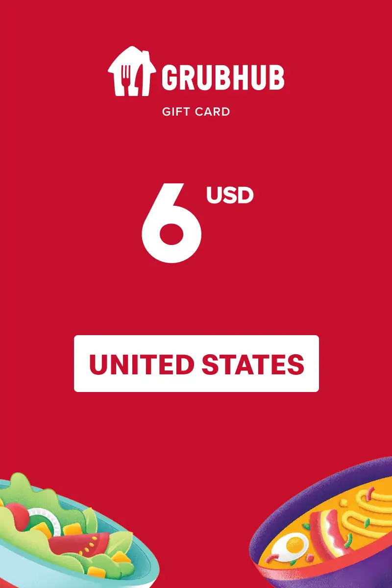 GrubHub 6 USD Gift Card (United States) - Digital Key