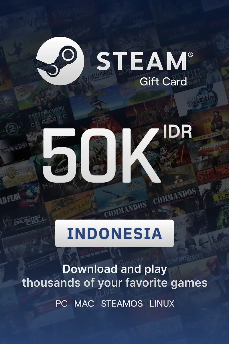 Steam Wallet 50000 IDR Gift Card (Indonesia) - Digital key afbeelding 1