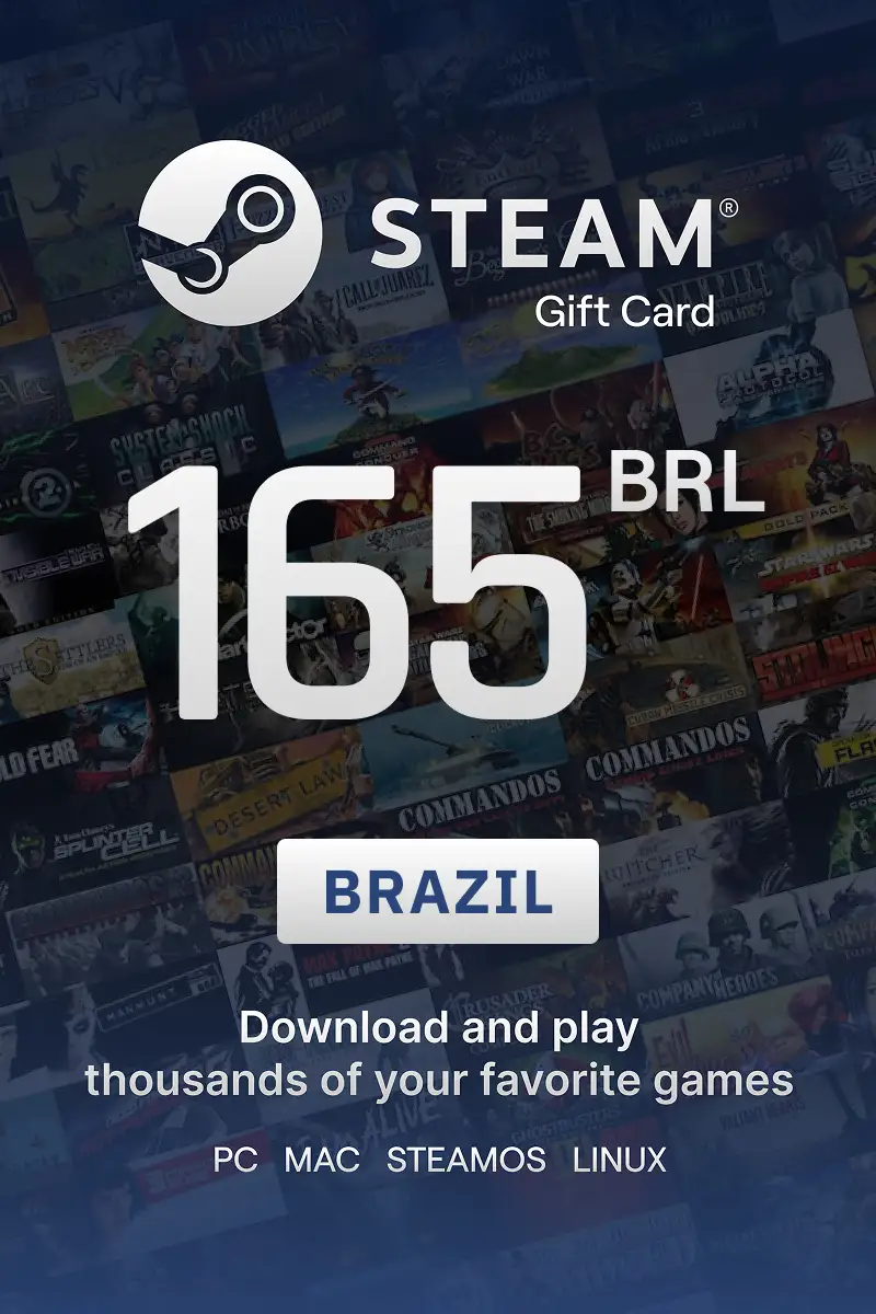Steam Wallet 165 BRL Gift Card (Brazil) - Digital Key