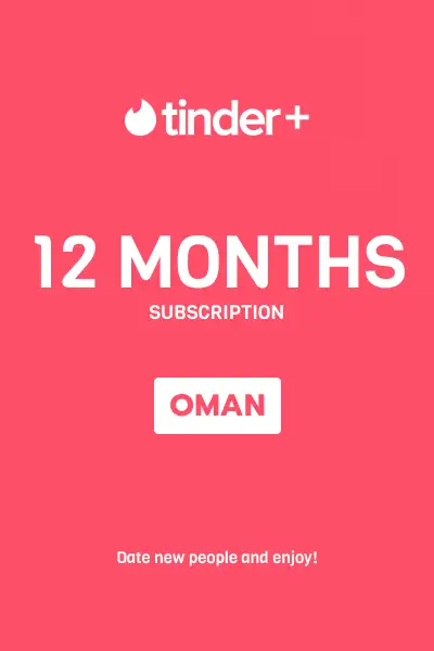 Tinder Plus - 12 Months Subscription (Oman) - Digital Key