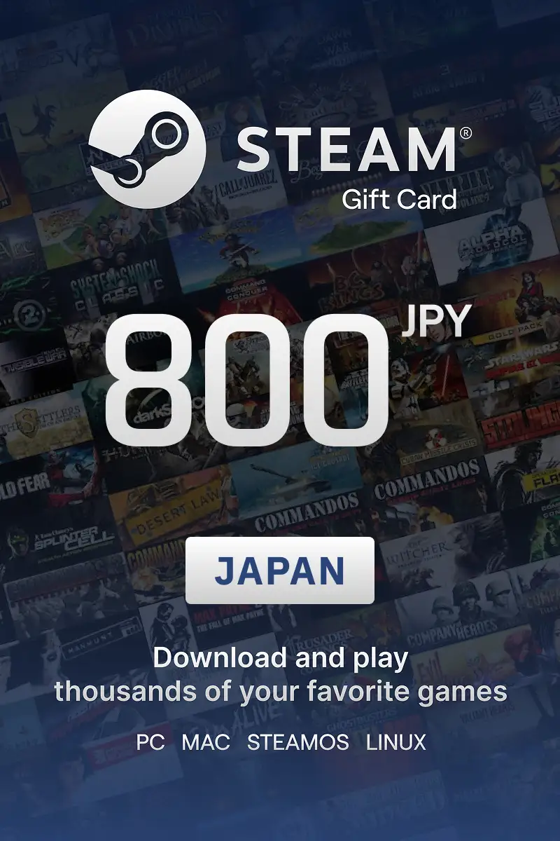 Steam Wallet 800 JPY Gift Card (Japan) - Digital Key