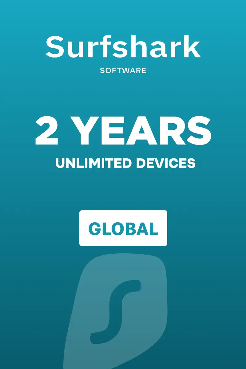Surfshark VPN (Global) - Unlimited Devices 2 Years - Digital Key