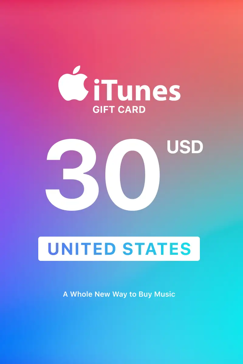 Apple iTunes 30 USD Gift Card (United States) - Digital Key