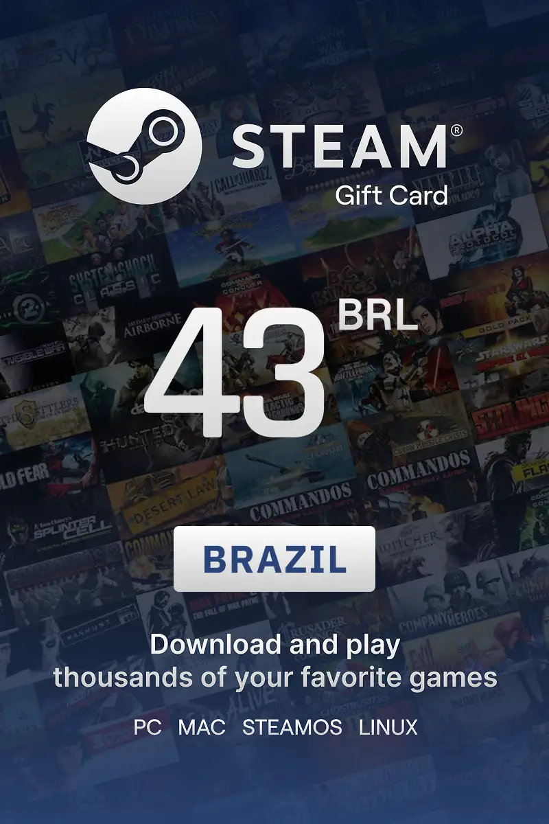 Steam Wallet 43 BRL Gift Card (Brazil) - Digital Key