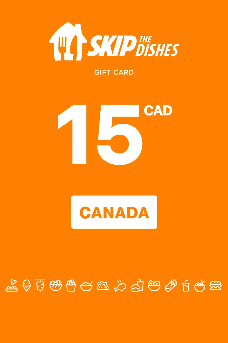SkipTheDishes 15 CAD Gift Card (Canada) - Digital Key