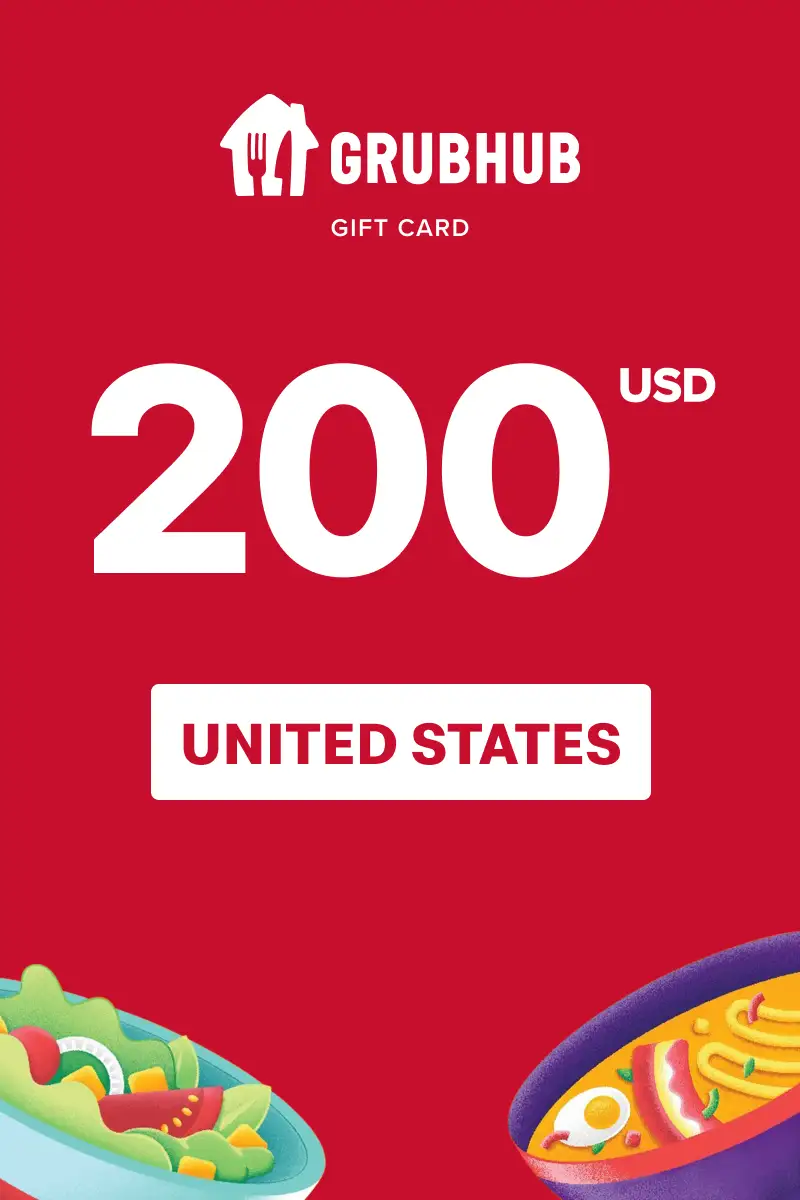 Grubhub 200 USD Gift Card (United States) - Digital Key