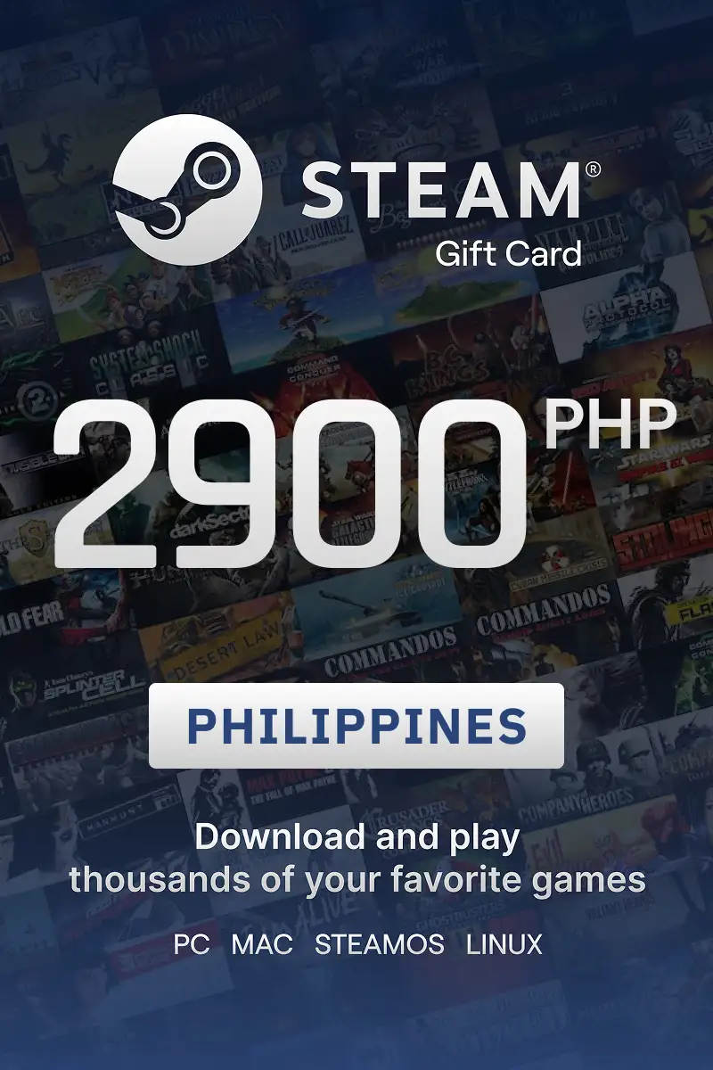 Steam Wallet 2900 PHP Gift Card (Philippines) - Digital Key