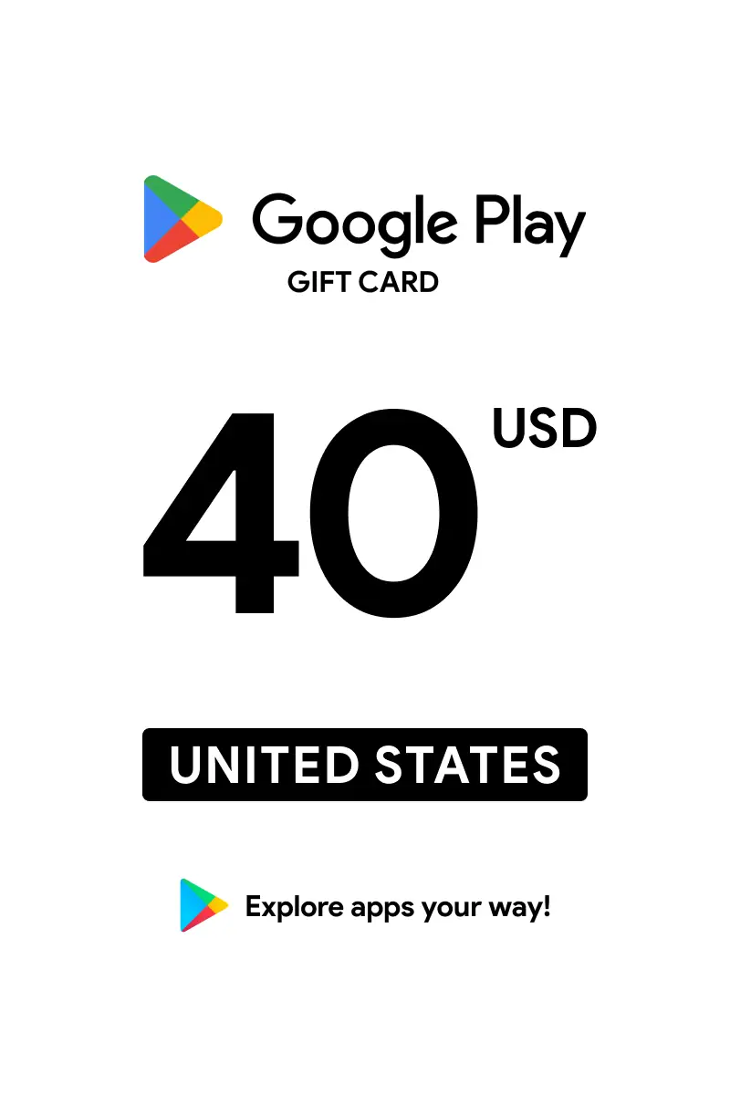 Google Play 40 USD Gift Card (United States) - Digital Key