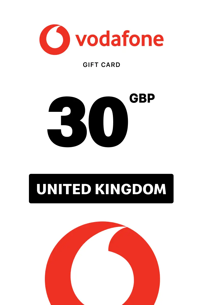 Vodafone 30 GBP Gift Card (United Kingdom) - Digital Key