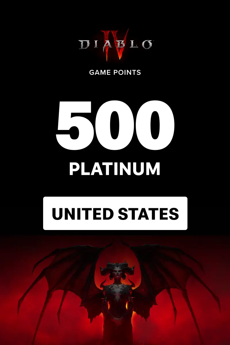 Diablo 4 - 500 Platinum (United States) (Xbox One / Xbox Series X|S) - Xbox Live - Digital Key