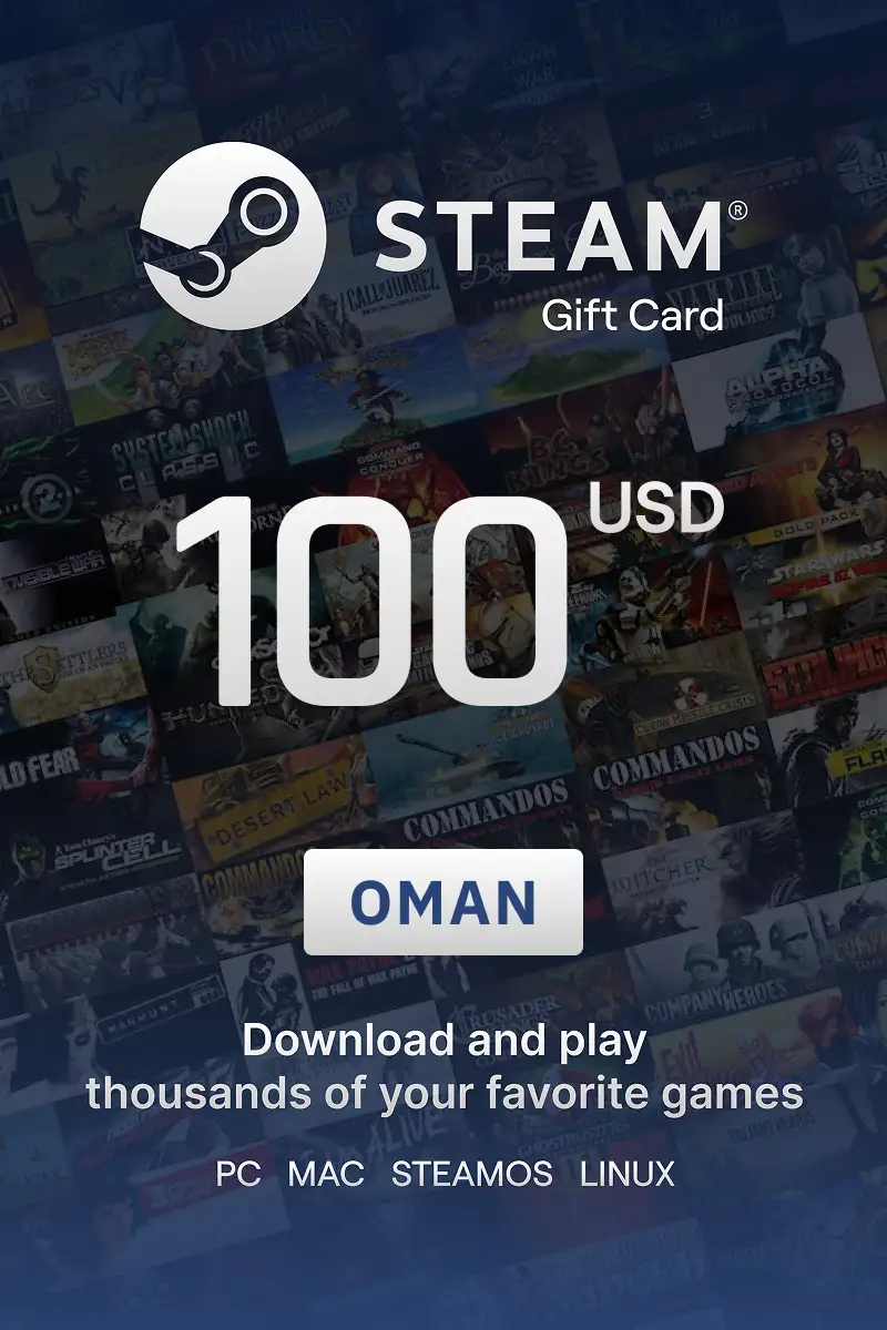 Steam Wallet 100 USD Gift Card (Oman) - Digital Key